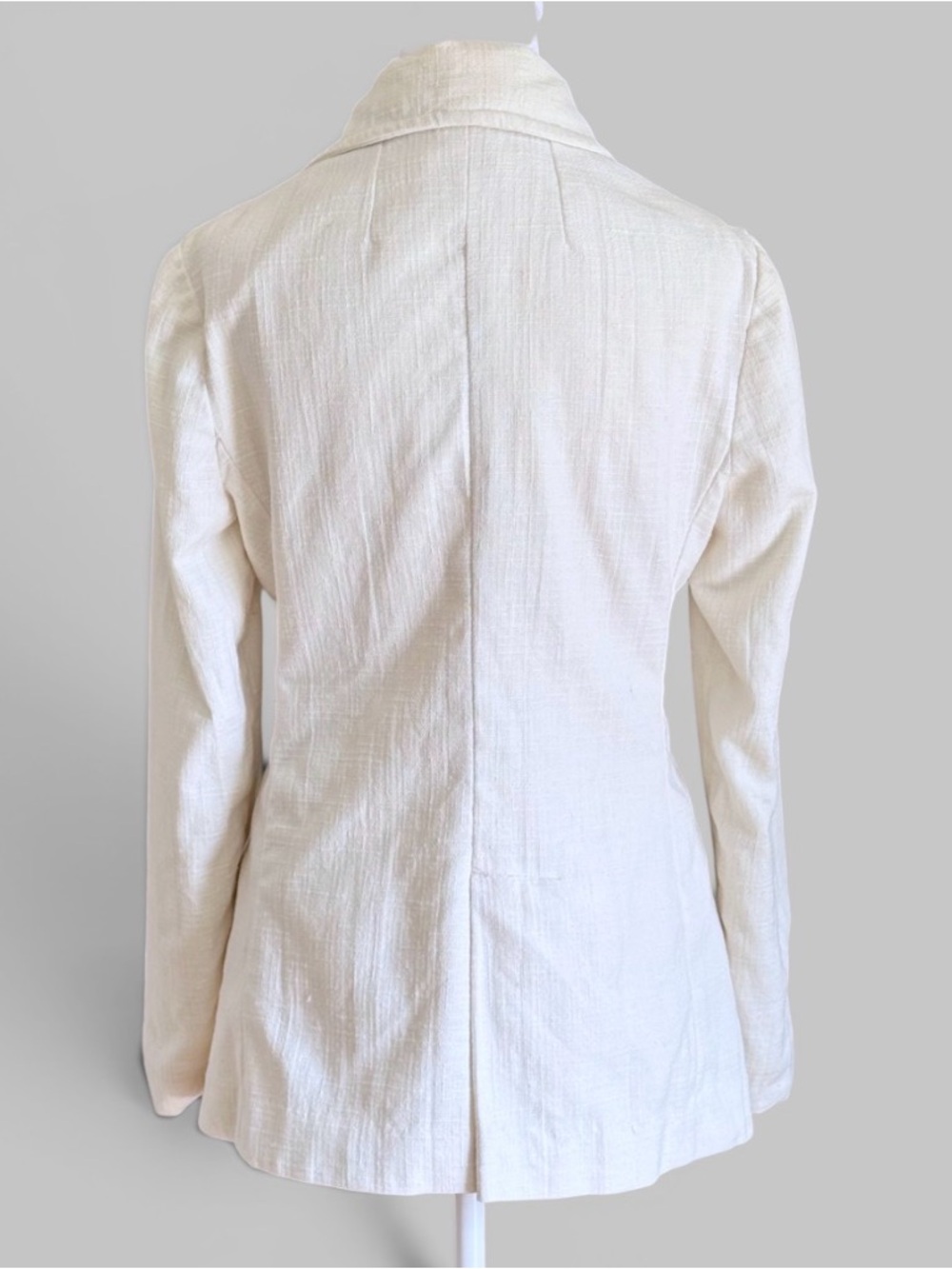 Vintage Handwoven Ivory Blazer Jacket Medium - Picture 6 of 6